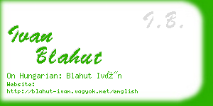 ivan blahut business card